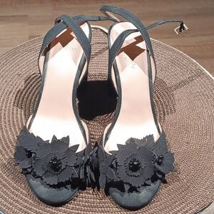 Kate Spade Black Floral Heels